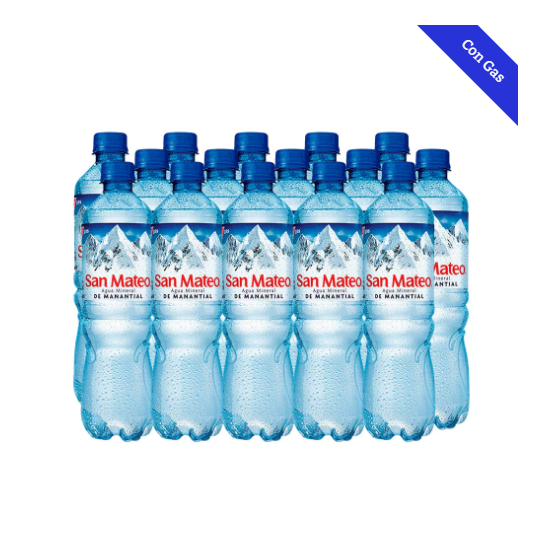 AGUA MINERAL CON GAS 600ML X 15 UNIDADES SAN MATE