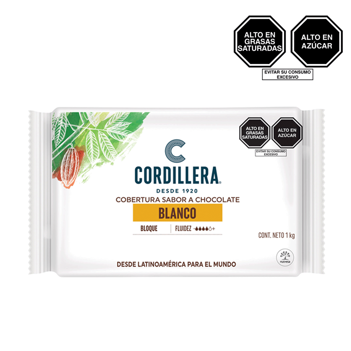 COBERTURA BLOQUE BLANCO SABOR CHOCOLATE X1 KG CORDILLERA