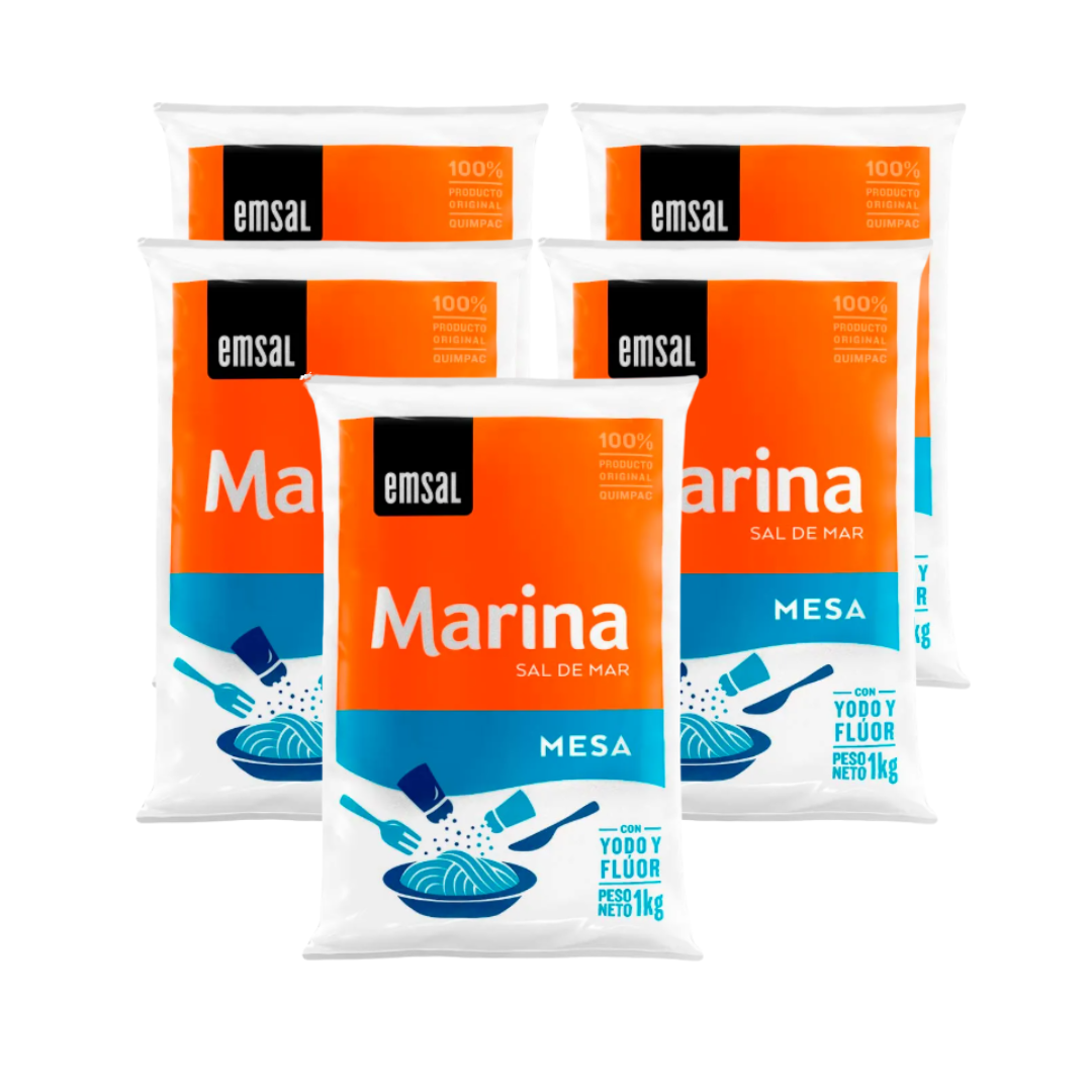 SAL EMSAL DE MESA BOLSA X 1 KG X 5 UND