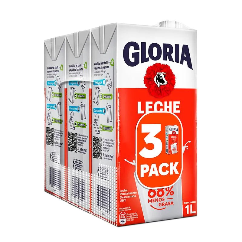 TRIPACK LECHE GLORIA LIGHT