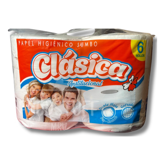 PAPEL HIGIÉNICO GOFRADO DOBLE HOJA PRE CORTADO X 6 ROLLOS